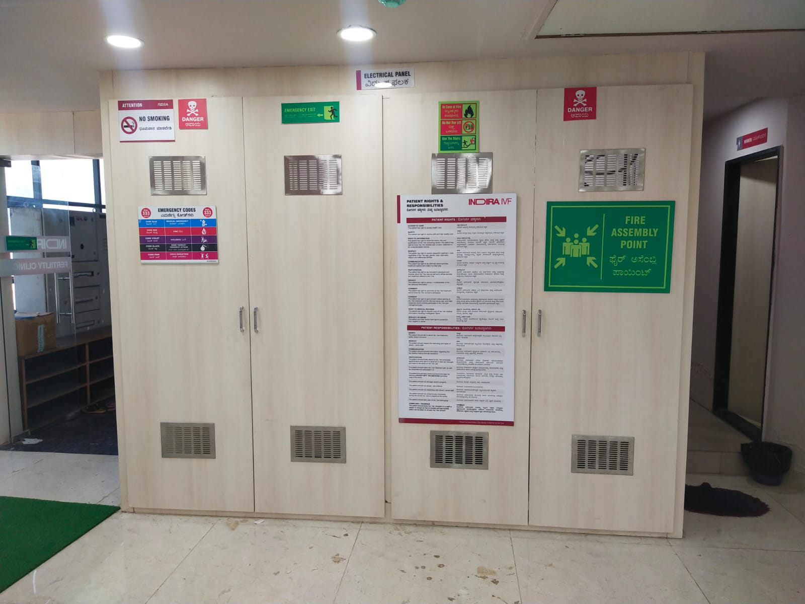 Electrical panel room with safety signage